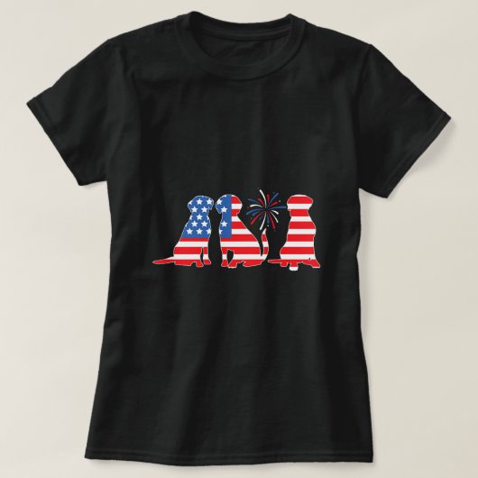 Zwart Geel Chocolade Fox Rood Lab Zilver Patrioti T-shirt (Design voorkant)