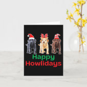 Zwart geel chocolade lab kerst labrador gehuil kaart (Gele Bloem)