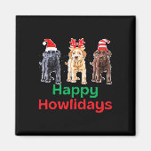 Zwart geel chocolade lab kerst labrador gehuil magneet (Voorkant)