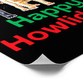 Zwart geel chocolade lab kerst labrador gehuil poster (Hoek)