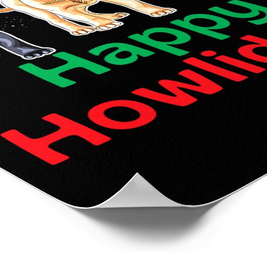 Zwart geel chocolade lab kerst labrador gehuil poster (Hoek)