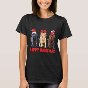 Zwart Geel Chocolade Lab Kerst Labrador Happ T-shirt