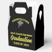 Zwart Geel Custom 2024 Graduation Party Bedankdoosjes (Geopend)
