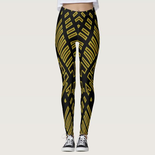 Zwart & geel cute "Ratti_Creative_Arts" Leggings (Voorkant)