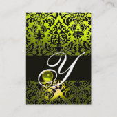 ZWART GEEL DAMAST MONOGRAM ,Topaz Visitekaartje (Achterkant)