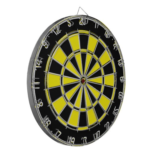  zwart-geel dartboard dartbord (Voorkant Links)