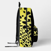 Zwart-geel Dierenprint Modern Monogram Bedrukte Rugzak (Links)