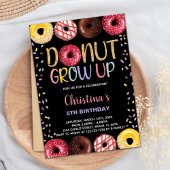 Zwart Geel Donut Verjaardag Uitnodigingen