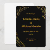 Zwart Geel Eenvoudige Moderne Minimalistische Trou Kaart (Voorkant / Achterkant)