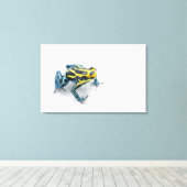 Zwart, geel en blauw gifdekkikker canvas afdruk (Insitu (Houten vloer))