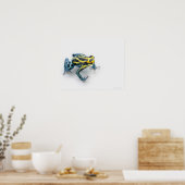 Zwart, geel en blauw gifdekkikker poster (Keuken)