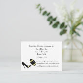 Zwart, geel en wit Football bruiloft behuizingen Informatiekaartje (Staand voorkant)