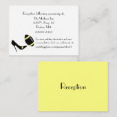 Zwart, geel en wit Football bruiloft behuizingen Informatiekaartje (Voorkant / Achterkant)