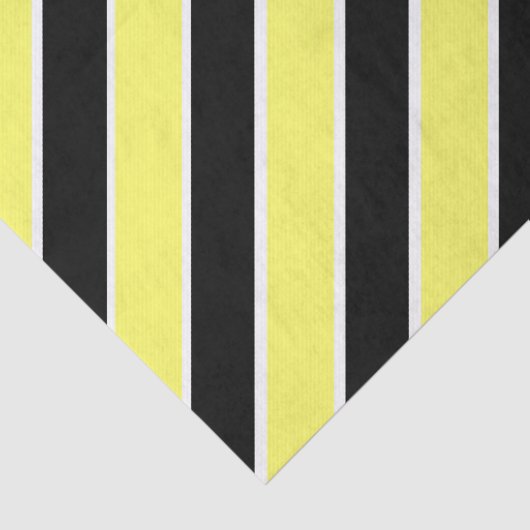 Zwart, geel en wit gestreept tissuepapier (Detail)