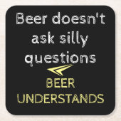 Zwart geel en wit, met biercitaat kartonnen onderzetters (Voorkant)