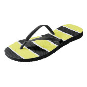 Zwart, Geel en Witte Strepen Teenslippers (Schuin)