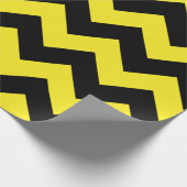 Zwart-geel Extra Grote Chevron Cadeaupapier (Hoek)