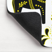 Zwart/geel Folk Dala paard/Folk Friesian Muismat (Hoek)