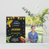 Zwart Geel Foto Water Pistool Uitnodigingen (Staand voorkant)