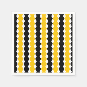 Zwart & Geel Geometrisch Funky Modern Patroon Servet