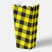 Zwart Geel geruite Check Popcorn Box Bedankdoosjes (Achterkant)