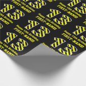 Zwart & Geel Gestreept "13"; 13e verjaardag + Naam Cadeaupapier (Hoek)