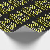 Zwart & Geel Gestreept "23"; 23e Verjaardag + Naam Cadeaupapier (Hoek)