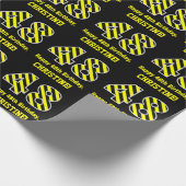 Zwart & Geel Gestreept "48"; 48ste Verjaardag + Na Cadeaupapier (Hoek)