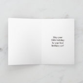 Zwart & Geel Gestreept "58"; 58ste Verjaardag + Na Kaart (Binnen)