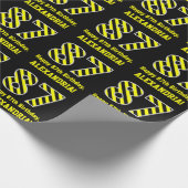 Zwart & Geel Gestreept "87"; 87e Verjaardag + Naam Cadeaupapier (Hoek)