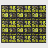 Zwart & geel, gestreept "98"; 98e verjaardag + naa cadeaupapier (Vlak)