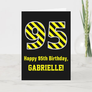Zwart & Geel Gestreepte "95"; 95ste verjaardag + n Kaart