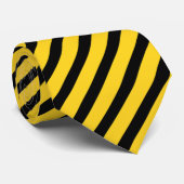 Zwart-geel gestreepte Abstract patroonpatroon Stro Stropdas (Opgerold)