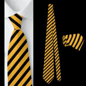 Zwart-geel gestreepte Abstract patroonpatroon Stro Stropdas