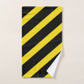 Zwart & Geel Gestreepte Gestreept Bad Handdoek (Handdoek)