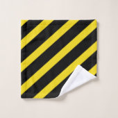 Zwart & Geel Gestreepte Gestreept Bad Handdoek (Wasdoekje)