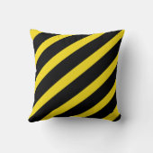 Zwart & Geel Gestreepte Gestreept Kussen (Achterkant)