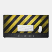 Zwart Geel Gevaar Strepen Constructie Engineer Bureaumat (Keyboard & Muis)