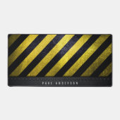 Zwart Geel Gevaar Strepen Constructie Engineer Bureaumat (Voorkant)