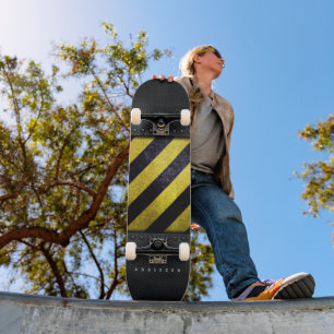 Zwart Geel Gevaar Strepen Constructie Engineer Persoonlijk Skateboard