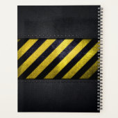 Zwart Geel Gevaar Strepen Constructie Engineer Planner (Achterkant)