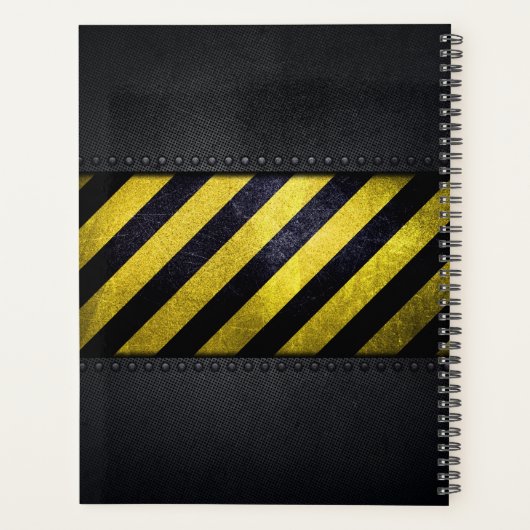 Zwart Geel Gevaar Strepen Constructie Engineer Planner (Achterkant)