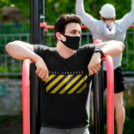 Zwart Geel Gevaar Strepen Constructie Engineer T-shirt