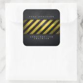 Zwart Geel Gevaar Strepen Constructie Engineer Vierkante Sticker (Tas)
