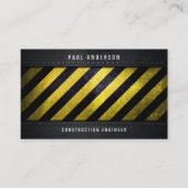 Zwart Geel Gevaar Strepen Constructie Engineer Visitekaartje (Voorkant)