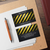 Zwart Geel Gevaar Strepen Constructie Engineer Visitekaartje