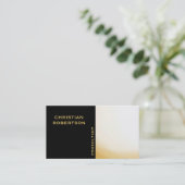 Zwart geel gewoon modern consultant Visitekaartje (Staand voorkant)