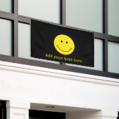 Zwart Geel Glimlach Grijngezicht Happy Banner (Buitenkant Gebouw)