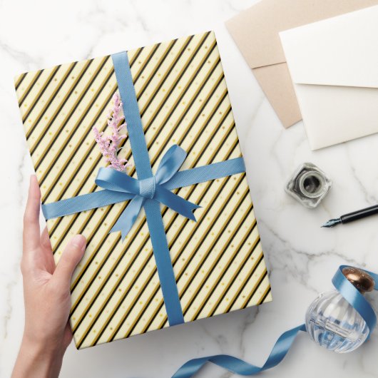 Zwart Geel Glitters Cadeaupapier (Geschenken)