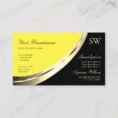 Zwart-geel Gold decor met Matig Monogram Visitekaartje (Achterkant)